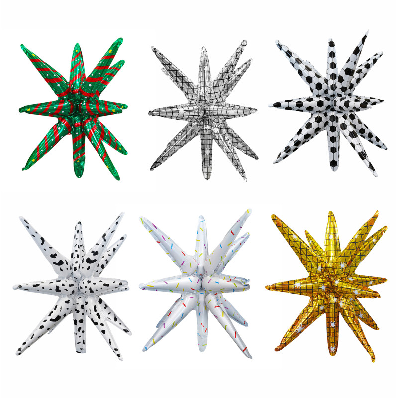 22 inch 4D star shaped explosion star balloon, used for party supplies Christmas, New Year, birthday