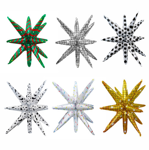 22 inch 4D star shaped explosion star balloon, used for party supplies Christmas, New Year, birthday