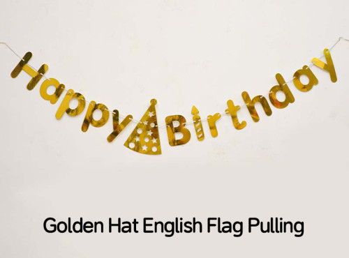 Birthday  Flags, birthday decorations, English hot goldfish tail  Flags