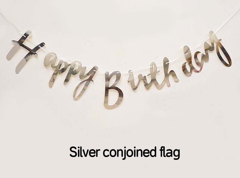 Connected script Happy Birthday banner illustrating a different letter construction