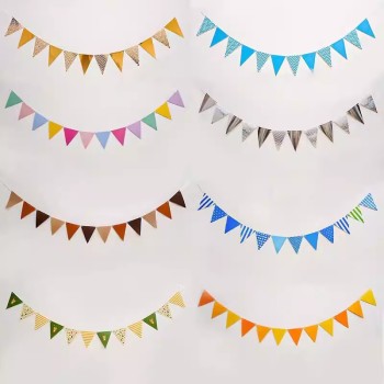 Birthday  Flags, birthday decorations, English hot goldfish tail  Flags