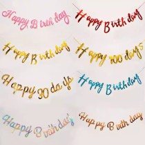 Birthday  Flags, birthday decorations, English hot goldfish tail  Flags