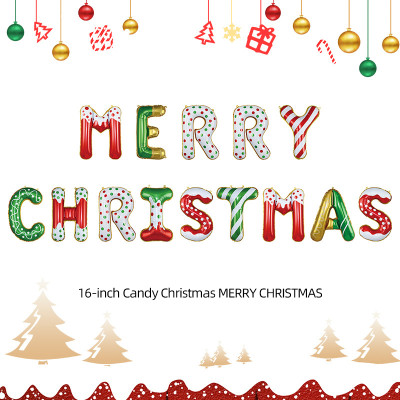 Tellpet Merry Christmas Letter Balloons Banner, Christmas Backdrops for Photography, Red and Green