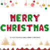 Tellpet Merry Christmas Letter Balloons Banner, Christmas Backdrops for Photography, Red and Green