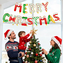 Tellpet Merry Christmas Letter Balloons Banner, Christmas Backdrops for Photography, Red and Green