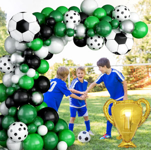 Soccer Balloon Set green balloon arch set,  for baby shower, birthday, football party decoration