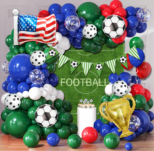 Soccer Balloon Set green balloon arch set,  for baby shower, birthday, football party decoration