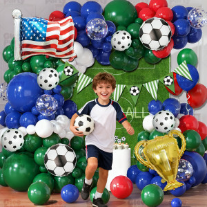 Soccer Balloon Set green balloon arch set,  for baby shower, birthday, football party decoration