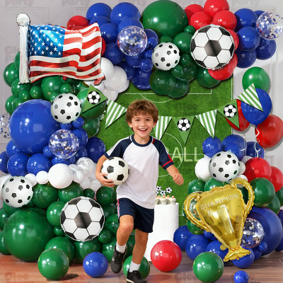 Soccer Balloon Set green balloon arch set,  for baby shower, birthday, football party decoration