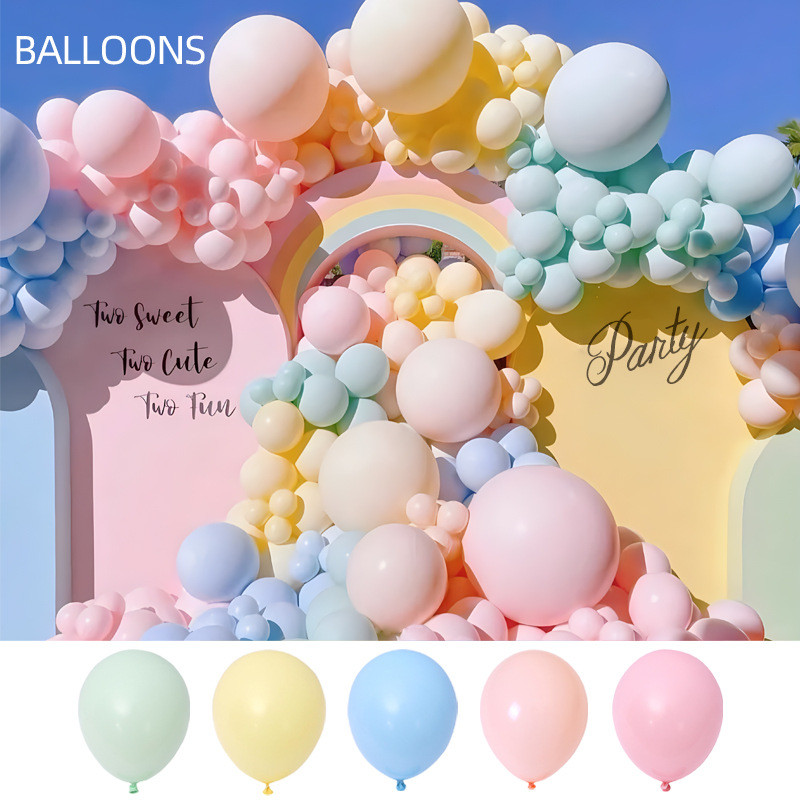 100 PCS 12inch balloon set wholesale macaron birthday party decoration accessories high-end feel