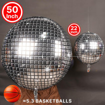 20PCS Disco Ball Balloon Silver Disco 22 inch Large 4D Round Party  Decoration