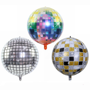 50PCS Disco Ball Balloon Silver Disco 22 inch Large 4D Round Party  Decoration