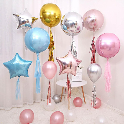 50PCS Disco Ball Balloon Silver Disco 22 inch Large 4D Round Party  Decoration