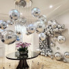 50PCS Disco Ball Balloon Silver Disco 22 inch Large 4D Round Party  Decoration
