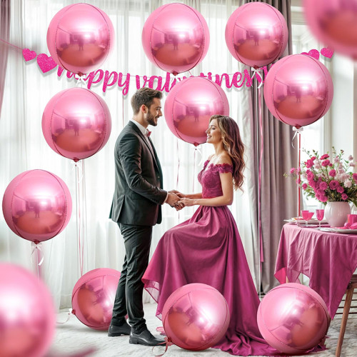 50PCS Disco Ball Balloon Silver Disco 22 inch Large 4D Round Party  Decoration