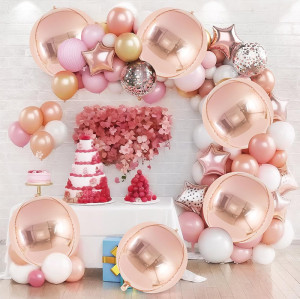 50PCS Disco Ball Balloon Silver Disco 22 inch Large 4D Round Party  Decoration