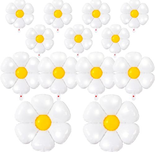 Daisy Balloons White Flower Balloon Daisy Themed  Birthday Wedding Party  Decoration Supplies