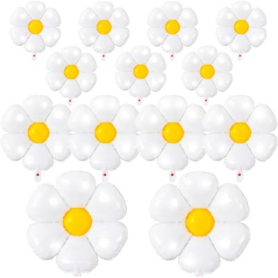 Daisy Balloons White Flower Balloon Daisy Themed  Birthday Wedding Party  Decoration Supplies