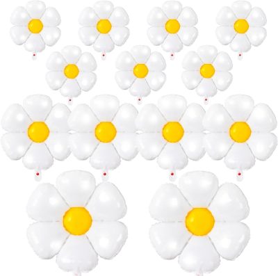 Daisy Balloons White Flower Balloon Daisy Themed  Birthday Wedding Party  Decoration Supplies