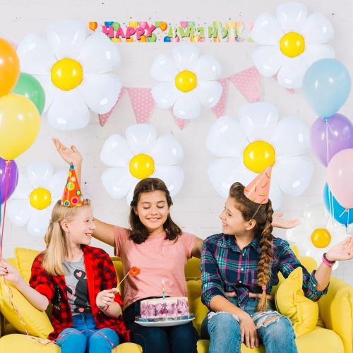 Daisy Balloons White Flower Balloon Daisy Themed  Birthday Wedding Party  Decoration Supplies