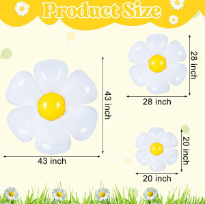 Daisy Balloons White Flower Balloon Daisy Themed  Birthday Wedding Party  Decoration Supplies