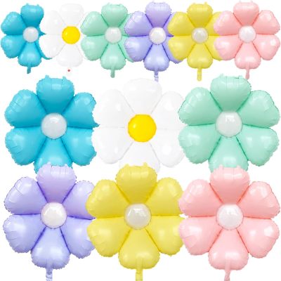 Daisy Balloons White Flower Balloon Daisy Themed  Birthday Wedding Party  Decoration Supplies