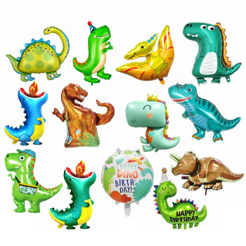 Crown Dinosaur Aluminum Foil Balloon Cute Cartoon Children's Birthday Supplies Party Decoration