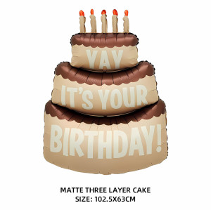 Happy Birthday Balloon Aluminum Foil Film Balloon Cake, Used for Party Decoration