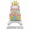 Happy Birthday Balloon Aluminum Foil Inflatable Polyester Film Balloon Cake, Used for Party Decoration