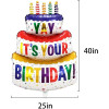 Happy Birthday Balloon Aluminum Foil Film Balloon Cake, Used for Party Decoration