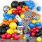 Racing theme balloon arch and garland set, racing theme party decoration