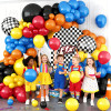 Racing theme balloon arch and garland set, racing theme party decoration