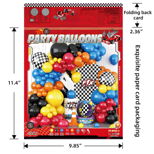Racing theme balloon arch and garland set, racing theme party decoration