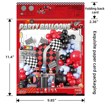 Racing theme balloon arch and garland set, racing theme party decoration
