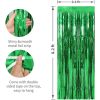 Foil curtain background green metal foil fringed curtain photo booth prop, party decoration
