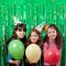 Foil curtain background green metal foil fringed curtain photo booth prop, party decoration
