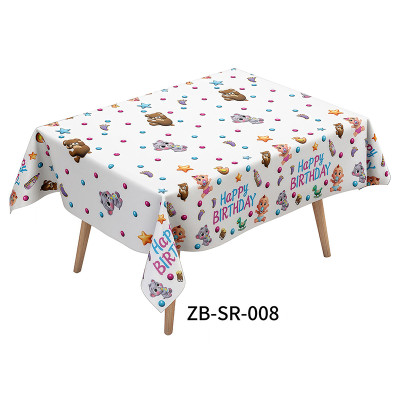 Birthday tablecloth, 72 x 54 inches rectangular tablecloth, party decoration