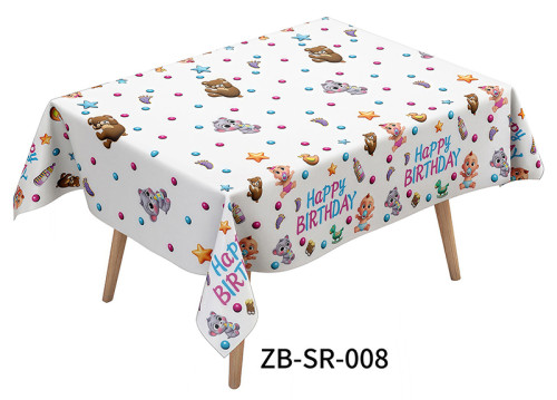 Birthday tablecloth, 72 x 54 inches rectangular tablecloth, party decoration