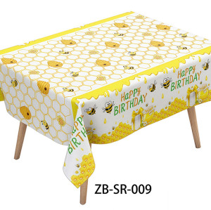 Birthday tablecloth, 72 x 54 inches rectangular tablecloth, party decoration