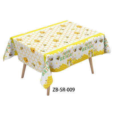 Birthday tablecloth, 72 x 54 inches rectangular tablecloth, party decoration
