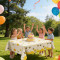 Birthday tablecloth, 72 x 54 inches rectangular tablecloth, party decoration