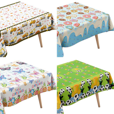 Birthday tablecloth, 72 x 54 inches rectangular tablecloth, party decoration