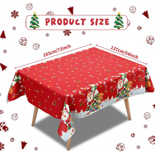 Christmas tablecloth, 72 x 54 inches rectangular tablecloth, party decoration
