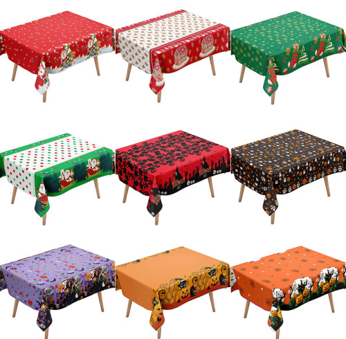 Christmas tablecloth, 72 x 54 inches rectangular tablecloth, party decoration