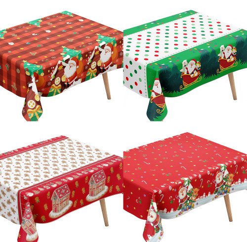 Christmas tablecloth, 72 x 54 inches rectangular tablecloth, party decoration