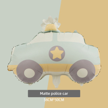 Matte Ins retro bear police car plane rainbow Party Decoration