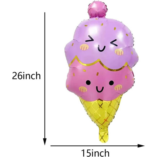 Ice Cream Cnady Foil Balloons Sweet Candy Foil Balloon for ice Cream Themed Party Decorations