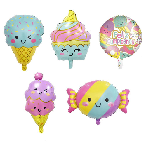 Ice Cream Cnady Foil Balloons Sweet Candy Foil Balloon for ice Cream Themed Party Decorations