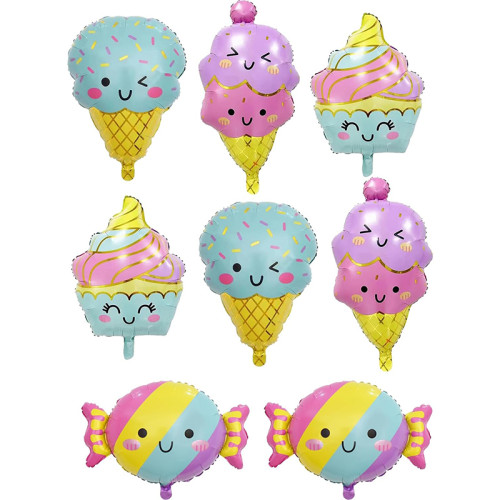Ice Cream Cnady Foil Balloons Sweet Candy Foil Balloon for ice Cream Themed Party Decorations
