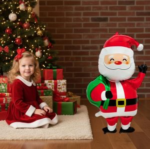 Santa's cane, reindeer, snowman, cartoon aluminum foil balloons, Christmas Party Decoration